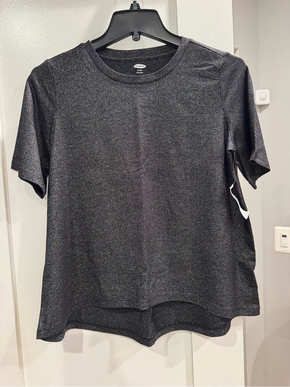 Old Navy Metallic Heather Short-Sleeve Tee in Charcoal Black